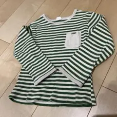 Favon 緑と白のストライプ 長袖カットソー
