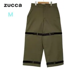 ZUCCa C/Nツイル ベルクロパンツ ミリタリーワイドパンツ カーキ