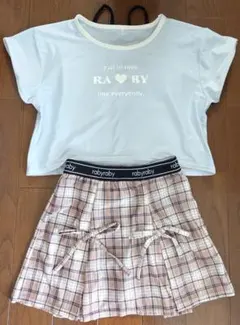 rabyraby セパレート　スカート　Tシャツ付き水着 150cm チェック柄