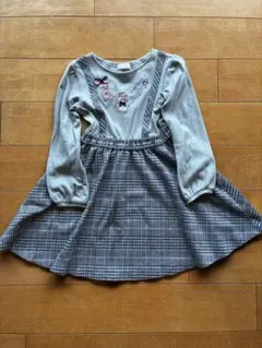 mezzo piano グレー 長袖ワンピース 140cm