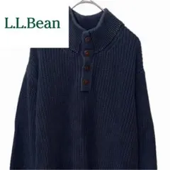 L.L.Bean ハイネックニットセーター ネイビー エルエルビーン メンズ L
