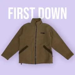 FIRSTDOWN フリースジャケット フルジップブラウン Lサイズ S-475