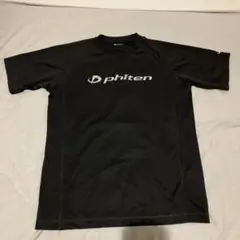 phiten Tシャツ 半袖 ドライ グレーカモフラ 迷彩 ロゴ ブラック XO 