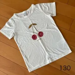 【超美品】maarookマルーク　半袖Tシャツ 130 白　さくらんぼのサムネイル