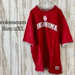 colosseum　Tシャツ　半袖　オクラホマ大学　大きめ　赤　レッド　2XL