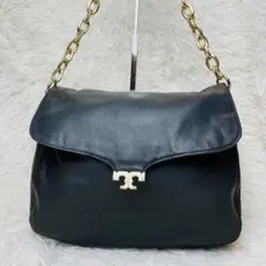 【良品】　トリーバーチ　ハンドバッグ レザー　チェーン　黒