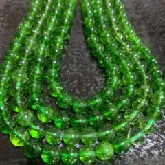 「C5800」天然石 カラークラック水晶 グリーン　8mm 1連
