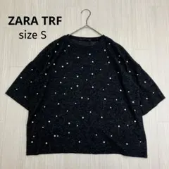 ◆ ZARA TRF ザラ パール付き ニット セーター 半袖 プルオーバー
