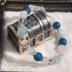 アクアマリン 3月の誕生石　天然石ブレス 気持ちを伝えやすく 内径約15.5