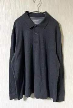 ST.JOHN’S BAY 長袖ポロシャツ コットン グレー US古着 【美品】