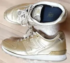 22cm　中古　スニーカー　New Balance WR996EE　金　ゴールド