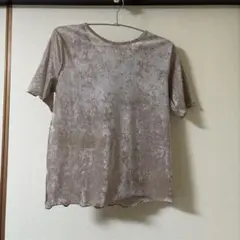 RM 半袖 ベロア調 トップス ベージュ M