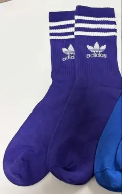 アディダス ソックス　靴下　紫　パープル