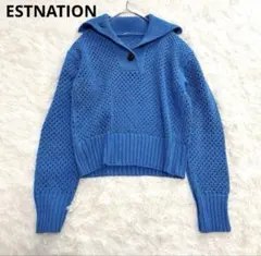 ESTNATION ミックスカラーメッシュポロ コットンニット 日本製のサムネイル