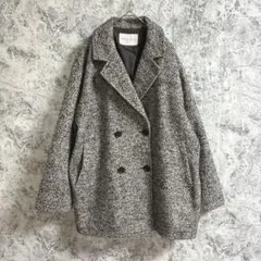 ユナイテッドアローズ　ダブルテーラードコートジャケット【UAF8】黒　白　グレー