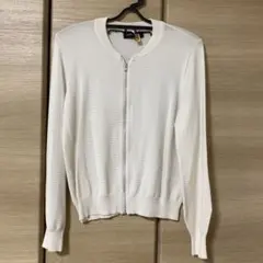 GALLORIA リブ編みジップアップカーディガン