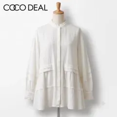 COCO DEAL ココディール ティアード ペプラムブラウス 白 ゆったりのサムネイル