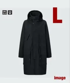 新品 タグ付き UNIQLO C フーデッドコート L ブラック モッズコート ユニクロ公式 | フーデッドコート