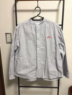 美品】DANTON 定番オックスフォード バンドカラーシャツ ストライプ 40