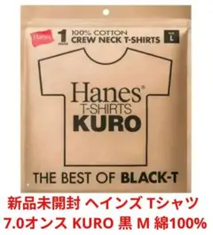 新品未開封 ヘインズ Tシャツ 7.0オンス KURO 黒 L 綿100%のサムネイル