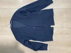 ネイビー ボタン付き カーディガン XL