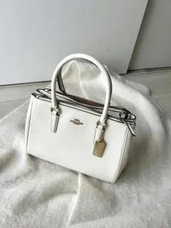 【COACH】コーチ ホワイト ハンドバッグ 美品