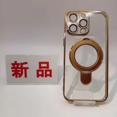 iPhone 16 ProMax用 マグネット式クリアケース ゴールド