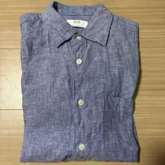 ユニクロ　リネンシャツ ブルー　Mサイズ