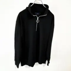 【ジーディーディー】スウェット メンズ Lサイズ ジップアップ 黒KU828