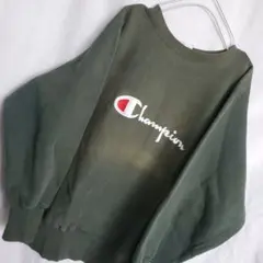 Champion 90s リバースウィーブスウェット ビッグロゴ グリーン 緑