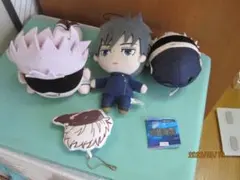 人気アニメ「呪術廻戦」伏黒恵/五条悟　ぬいぐるみキーホルダー＆ストラップ　４点