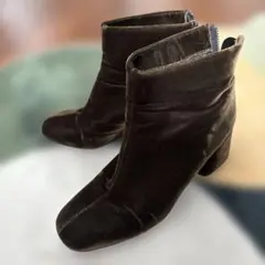 Fabio Rusconi カーキブラウン　ベルベット ブーツ　36