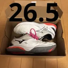 Mizuno バドミントンシューズ 26.5 3E 靴紐ピンクのサムネイル
