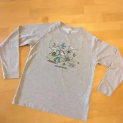【美品】モンベル　長袖カットソー 140　グレー　男女兼用