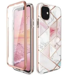 iPhone 11 マーブルデザイン ソフトケース【ピンク】6.1 インチ対応