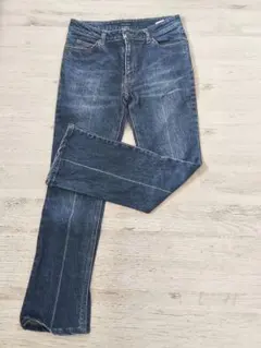 フレアデニムパンツ ダークブルー