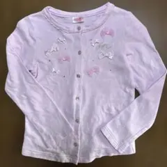 mezzo piano カーディガンリボン ピンク　キラキラ