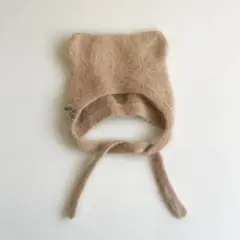 mallowknitwearベビーボンネットangora bear bonnet
