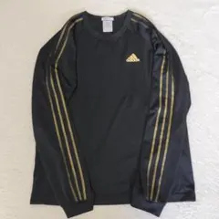 adidas アディダス プルオーバー 3本ライン トレーニングトップ 黒金