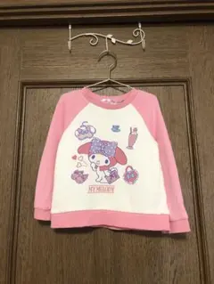 サンリオ マイメロ 薄手トレーナー 90cm ピンク×アイボリー