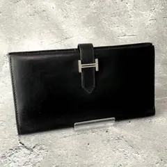 エルメス ベアン クラシック □G刻印 ブラック シルバー金具 長財布のサムネイル