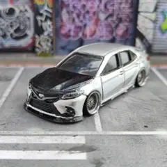 トミカ改造 トヨタ マークII 純正エアロ ツートン 白銀 深リムホットウィール トミカ改造 トヨタ マークII 純正エアロ ツートン 白銀 深リムホット