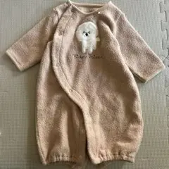 犬柄 アニマル ロンパース 50-60cm モコモコ ロンパース　2wayオール