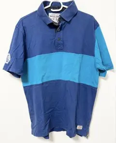 NAUTICA ノーティカ ライン 半袖ポロシャツ ブルー系　Mサイズ