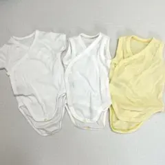 ユニクロ　ボディースーツ　ベビー肌着　　前開き　60cm 3枚セット