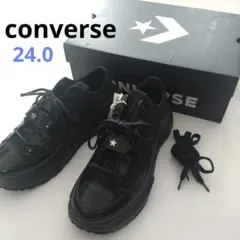 【CONVERSE】新品☆韓国　ランスターレガシー　厚底　黒　ローカット 24