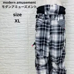 モダンアミューズメント スキー スノーボードパンツ チェック柄 メンズ XL
