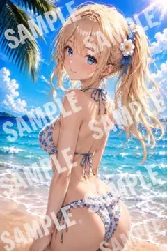 水着の美少女イラスト 高精細アート