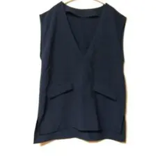 【新品】しまむらHK WORKS RONDON Vネック ベスト ジレ M黒