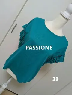 ☆PASSIONEパシオーネ(日本製)美ラインフリルスリーブカットソー38☆のサムネイル